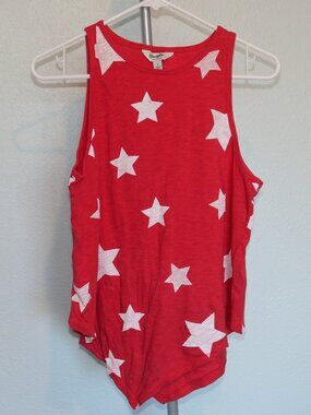 Wrangler Retro Red White Star Bandana Hem Tank Top Size S